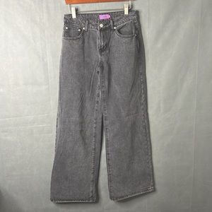 Edikted Womens Jeans XS Black Washed Faded Wide Legs baggy 27/30 Street Wear